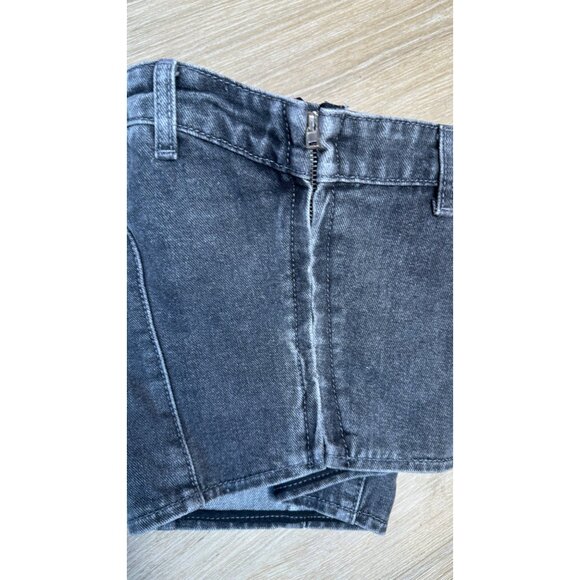 2/$30 NWT PrettyLittleThing Petite 6 Dark Gray Denim Bustier - Picture 5 of 12